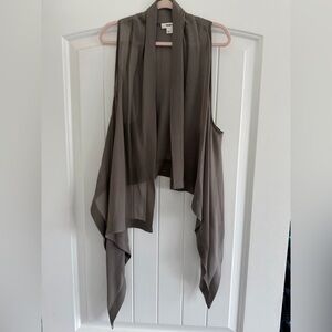 Helmut Lang Taupe Sleeveless Drape Vest